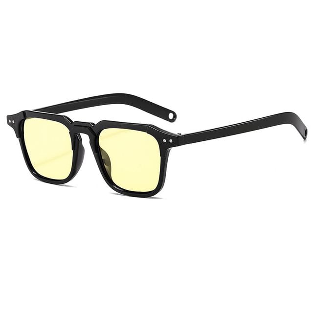 Ochelari de Soare, Equinox Retro, Protectie UV400, Rama patrata, Galben-Negru Engros