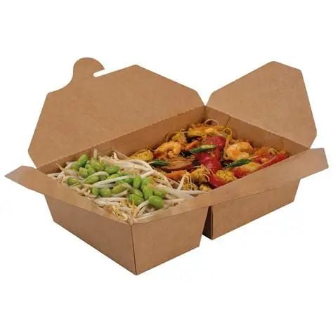 CUTII MENIU CU 2 COMPARTIMENTE, KRAFT NATUR 21x16x5 cm (100 buc/set)
