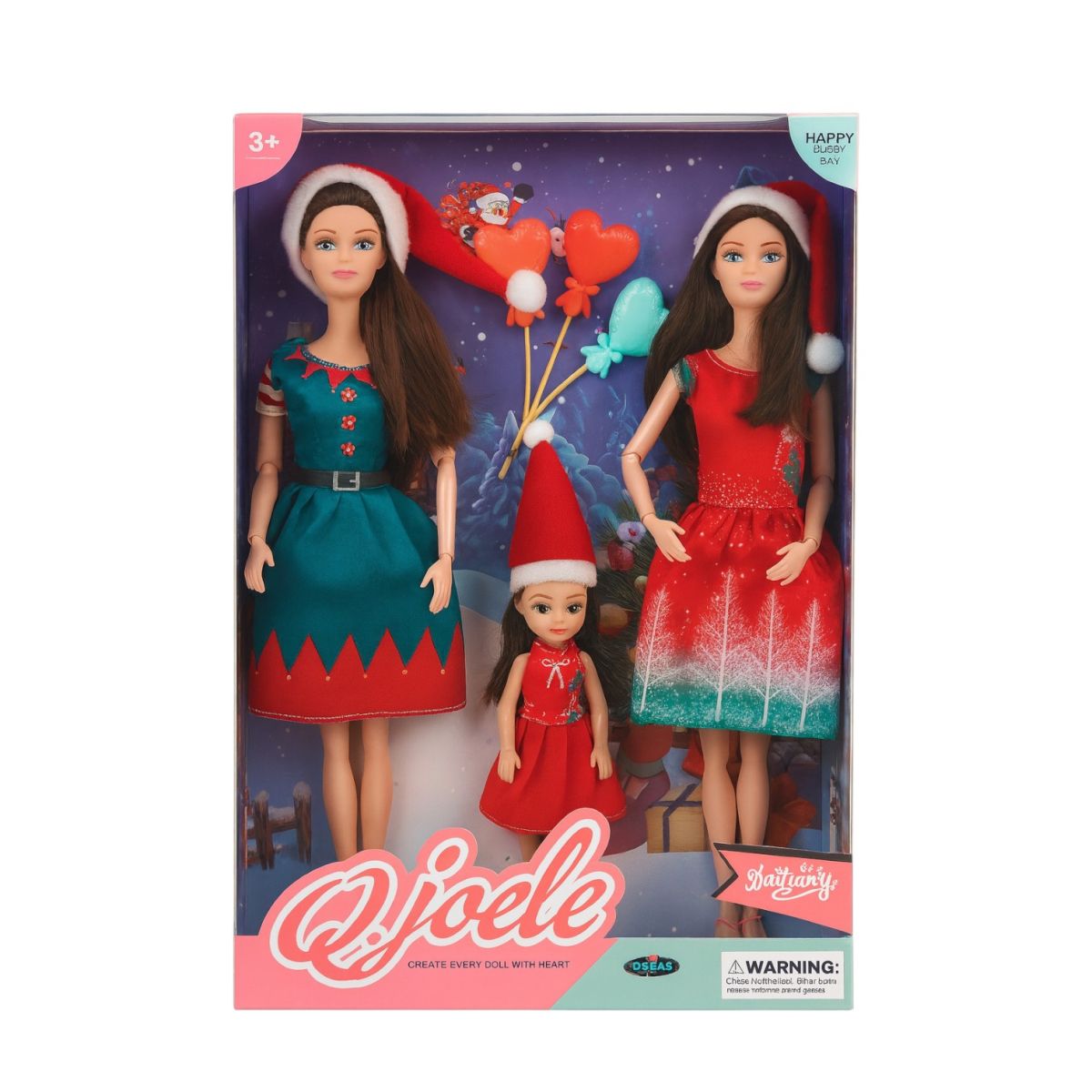 Păpuși Crăciunițe 3/set, Îmbrăcate în Rochii Elegante de Crăciun 30cm Diverse Modele Engros
