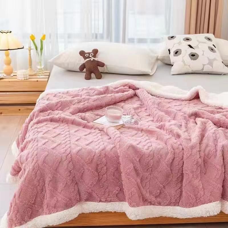 Patura cocolino cu blăniță model tricotat 200x230cm