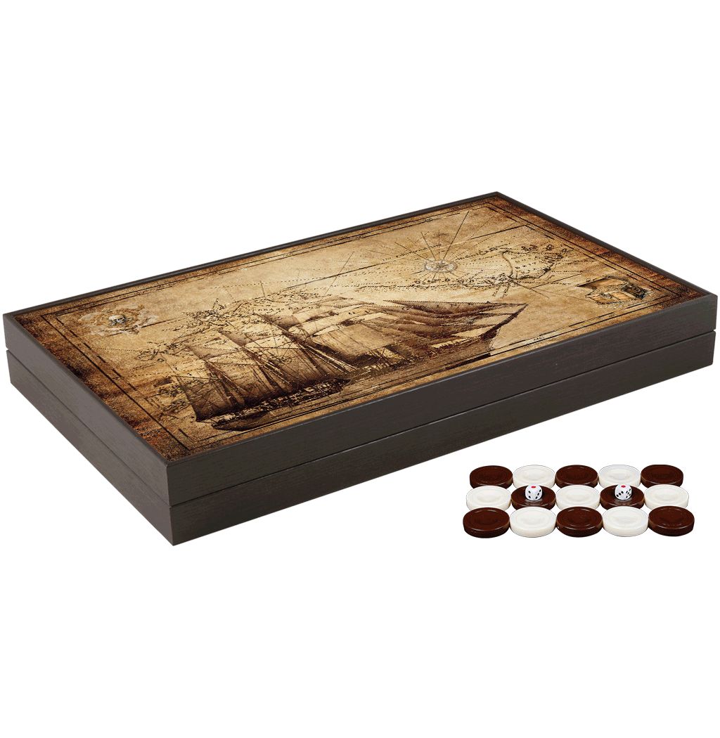 Joc de table din lemn lacuit, Trandy 58x48cm, PIRATE SHIP KORSAN, Z-TOOLS / ZTS5482-7 Engros