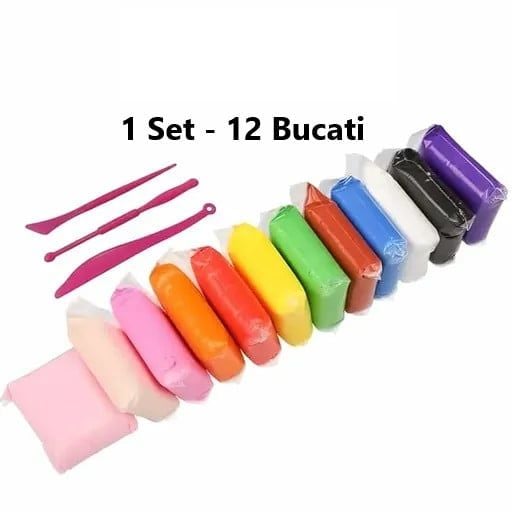 Set Plastilina Inteligenta Engros 12 Plicuri, Smart Magic Clay, Multicolor