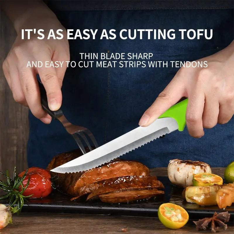 Cuțit multifuncțional zimțat pentru carne, pâine și legume – tăiere ușoară și precisă,En-gros