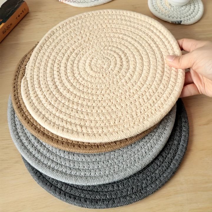 Suporturi rotunde din bumbac pentru farfurii și vase – culori diverse , En-gros