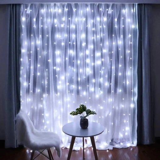 Instalație LED Perdea Engros , 3m , Franjuri 1m , culoare alb rece , Utilizare Interior și Exterior , Interconectabila