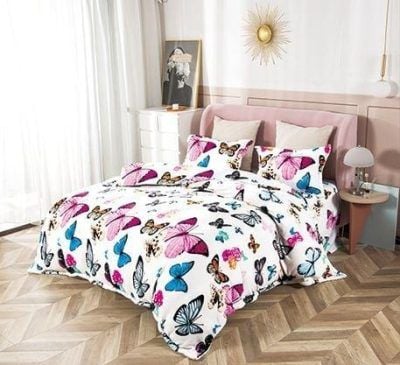 Lenjeri Cocolino En-Gros, Alb, pentru Pat Dublu, 200x230cm, cu 2 Fete de Perna Incluse