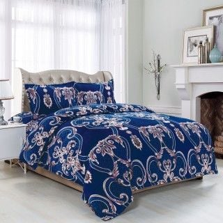 Lenjeri Cocolino En-Gros, Albastru, pentru Pat Dublu, 200x230cm, cu 2 Fete de Perna Incluse
