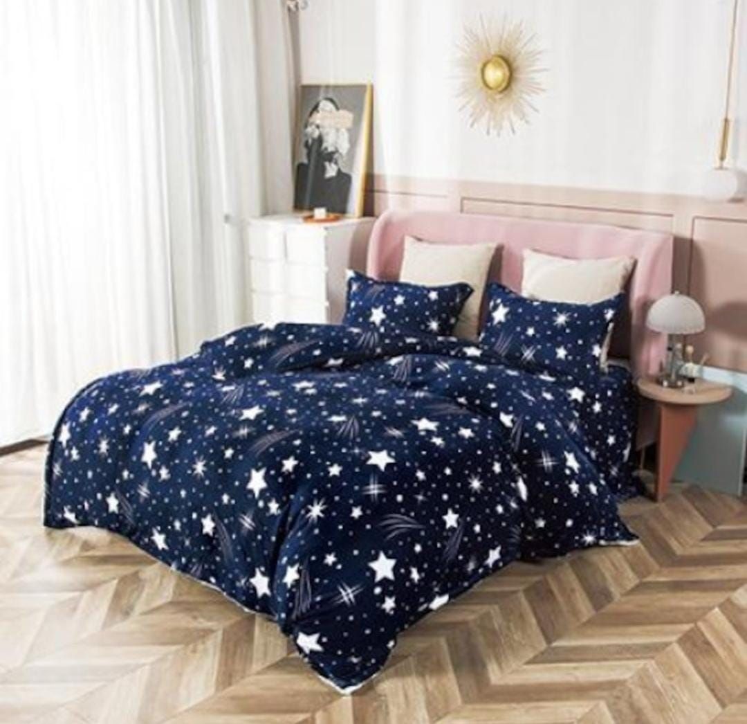 Lenjeri Cocolino En-Gros, Albastru, pentru Pat Dublu, 200x230cm, cu 2 Fete de Perna Incluse