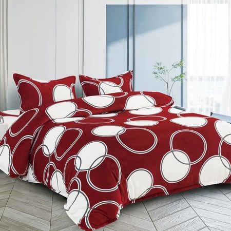 Lenjerii Cocolino En-Gros, Grena, pentru Pat Dublu, 200x230cm, cu 2 Fete de Perna Incluse