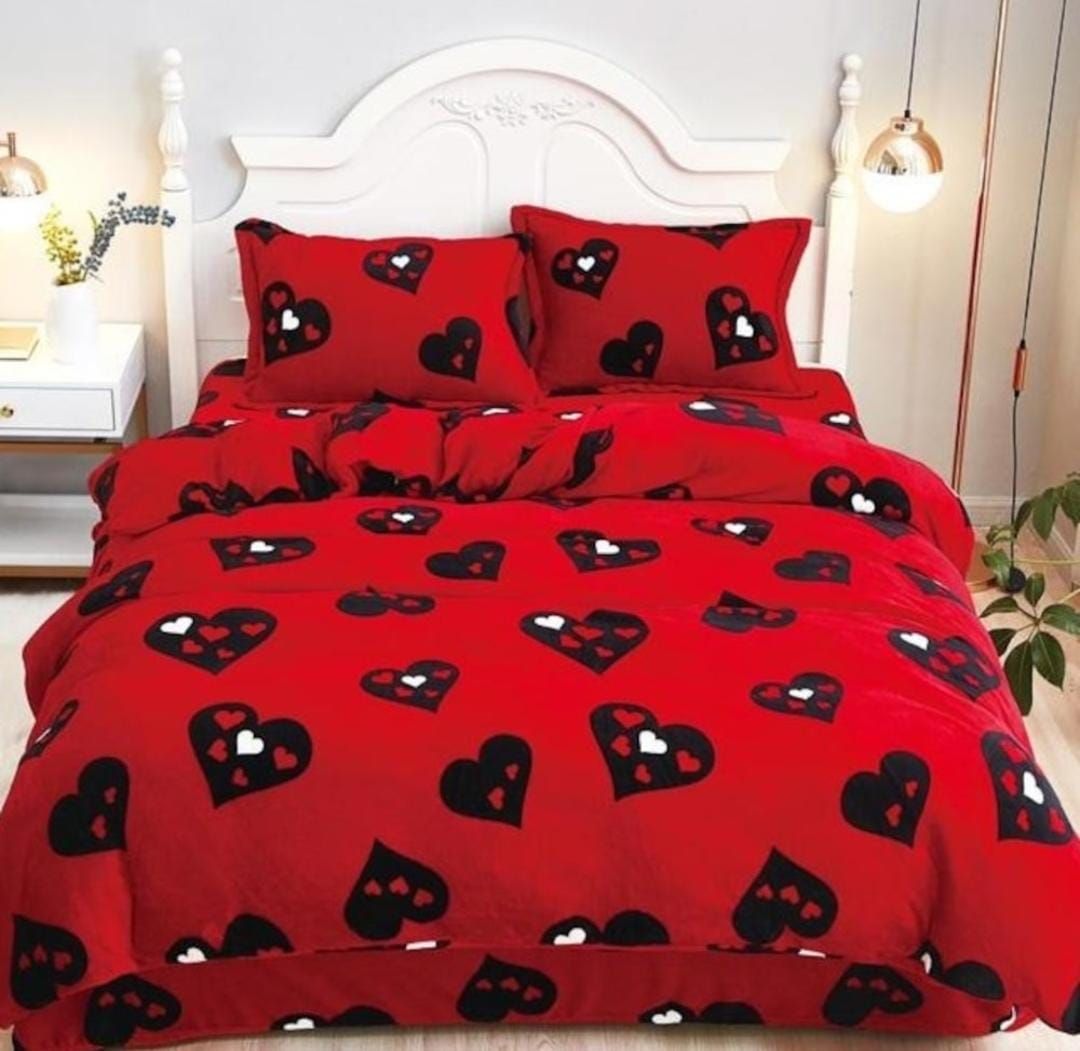 Lenjerii Cocolino En-Gros, Rosu, pentru Pat Dublu, 200x230cm, cu 2 Fete de Perna Incluse