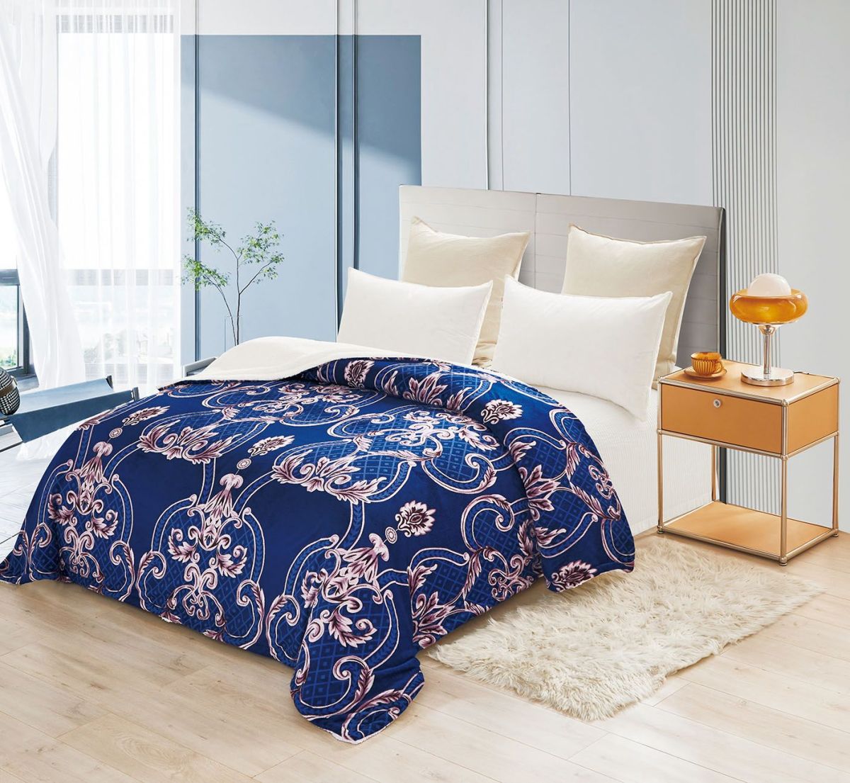 Paturi Cocolino En-Gros, Albastru, Groase, 1,9Kg Bucata cu Blanita, pentru Pat Dublu, 200x230cm