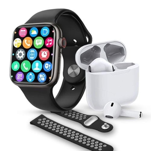 SET Ceas Smart Watch + casti I8 ULTRA  Bratara Fitnes, diverse culori