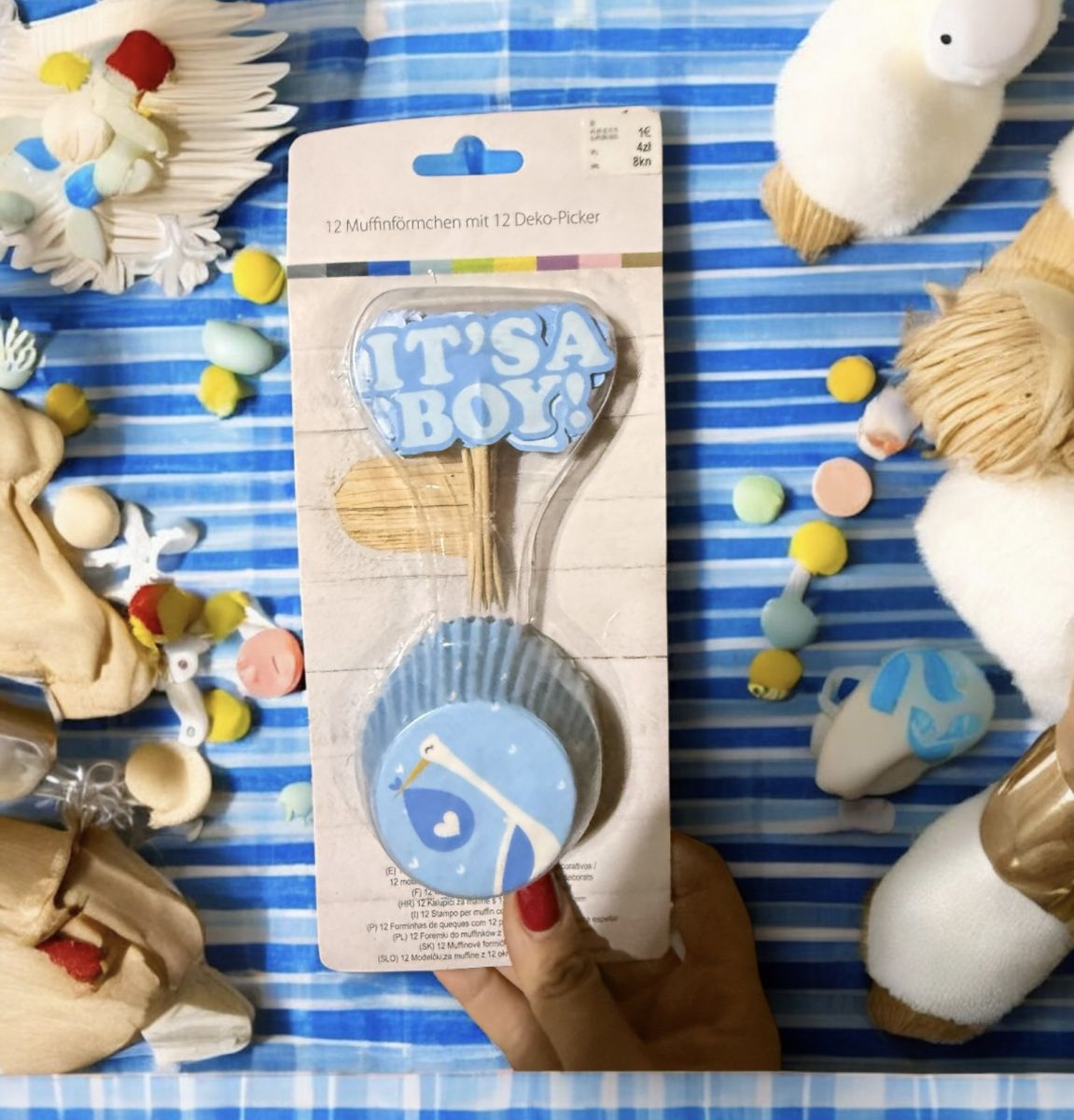 Set decorațiuni pentru brioșe „It’s a Boy!” – 12 forme + 12 toppere,En-gros