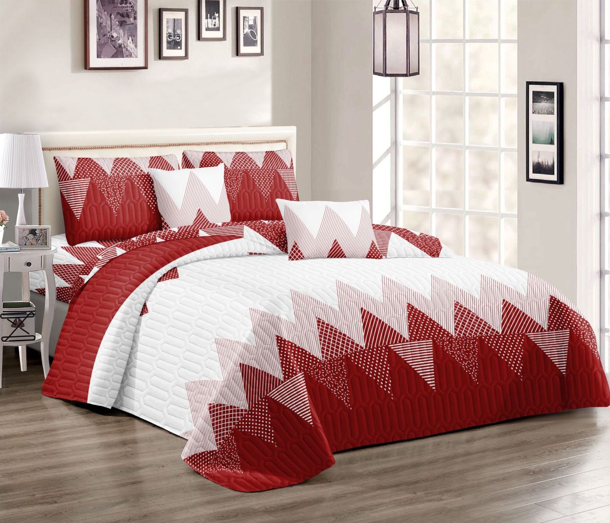 BAX Cuverturi En-Gros, SERIE 10 MODELE DIFERITE, Material Bumbac Superior, pentru Pat Dublu, 220x240, cu 2 Fete de Perna