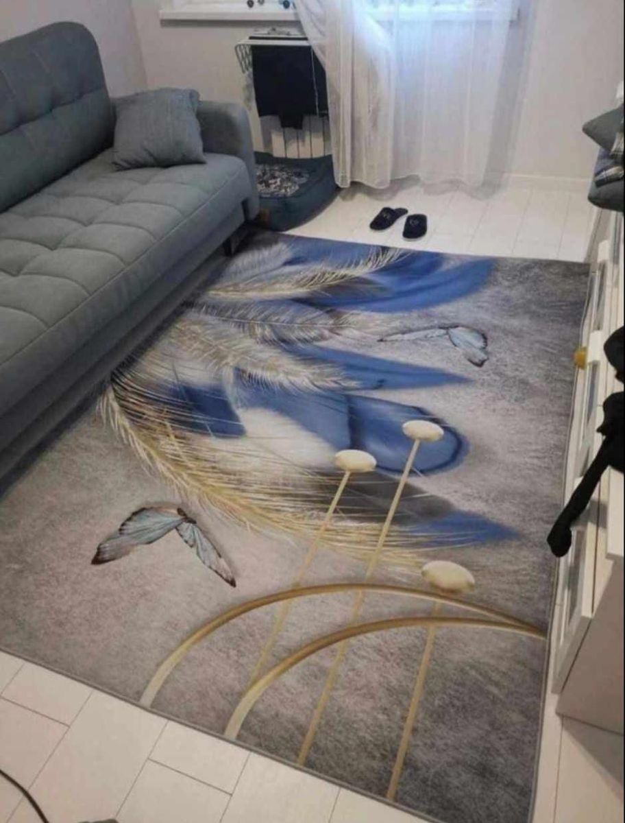 Covoare Antiderapante En-Gros, Gri, Model 3D, 150x200cm, Perfecte pentru Orice tip De Incapere