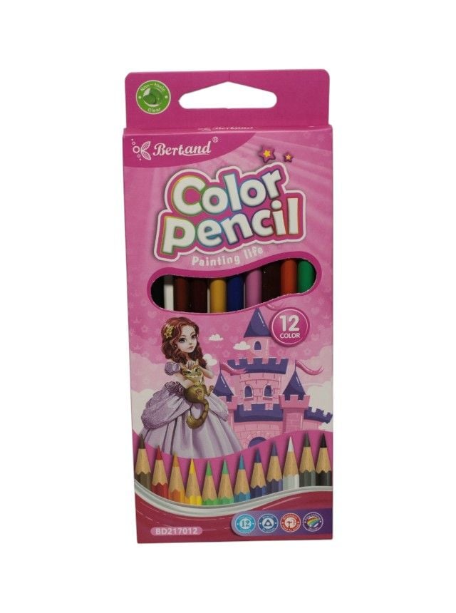 Creioane colorate Engros, mari, set 12 culori, BD217012, 17.5 cm
