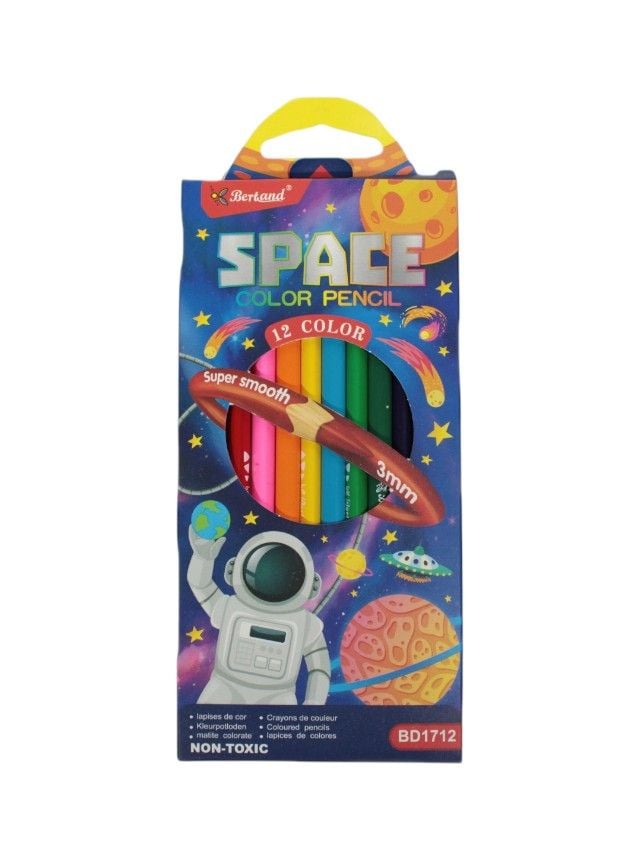 Creioane colorate Engros, mari, set 12 culori, BD1712, 18 cm