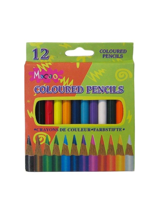Creioane colorate Engros, mici, set 12 culori, 9 cm