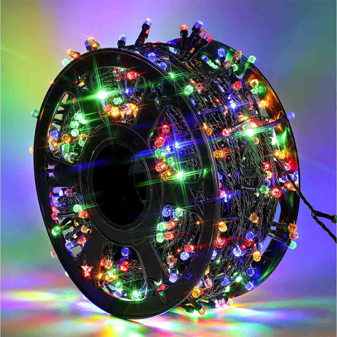 Instalatie de Craciun exterior , rola bec diamant, multicolor, 100 metri,EN GROSS
