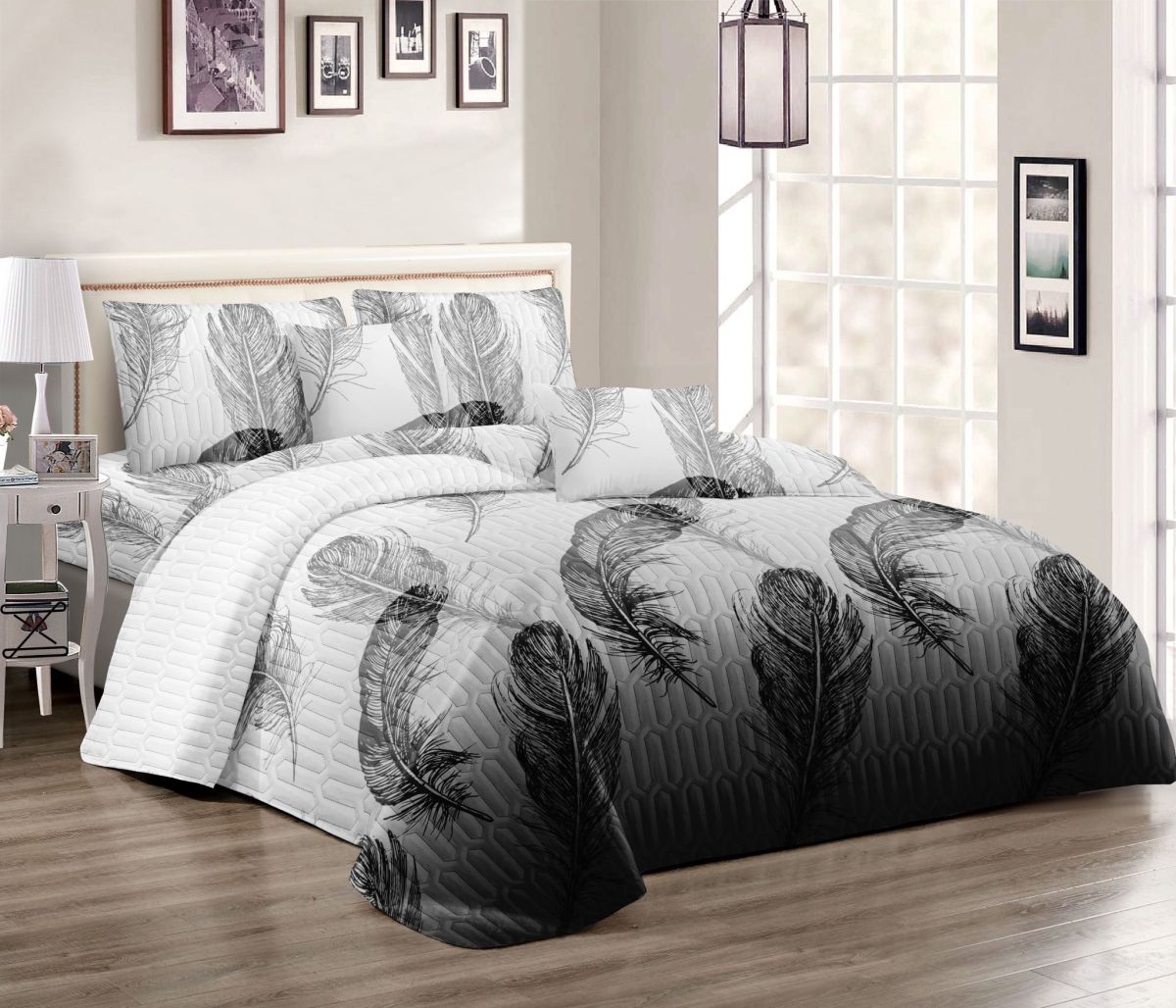 TRIO Cuverturi En-Gros, SERIE 3 MODELE DIFERITE, Material Bumbac Superior, pentru Pat Dublu, 220x240, cu 2 Fete de Perna