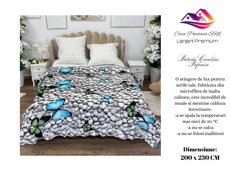 TRIO Paturi En-Gros, SERIE 3 MODELE DIFERITE, Material Cocolino, pentru Pat Dublu 200x230 cm