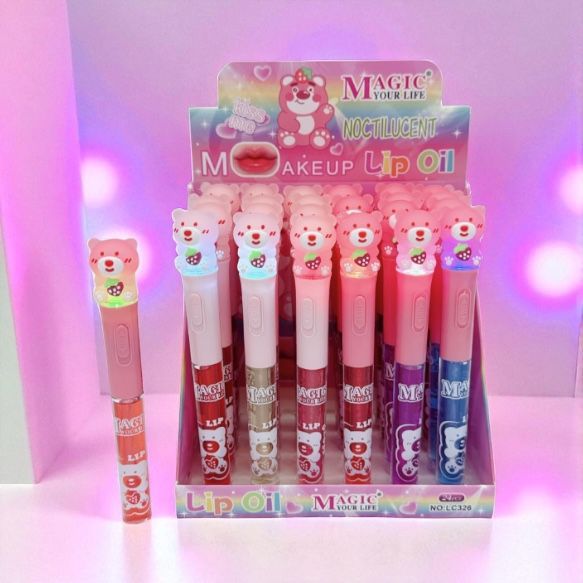 Ulei de buze Magic Your Life Lip Oil Bear Glow – capac ursuleț luminos – LC326 Engros