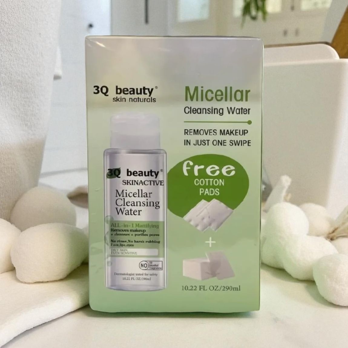 Apă Micelară 3Q Beauty 290 ml cu Dischete Cadou – Cod 3Q44E-MINI Engros