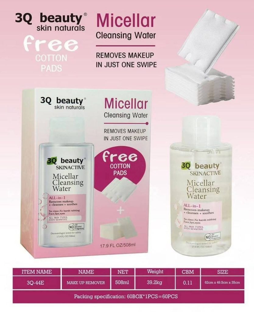 Apă Micelară 3Q Beauty 508 ml cu Dischete Cadou – Cod 3Q44E Engros