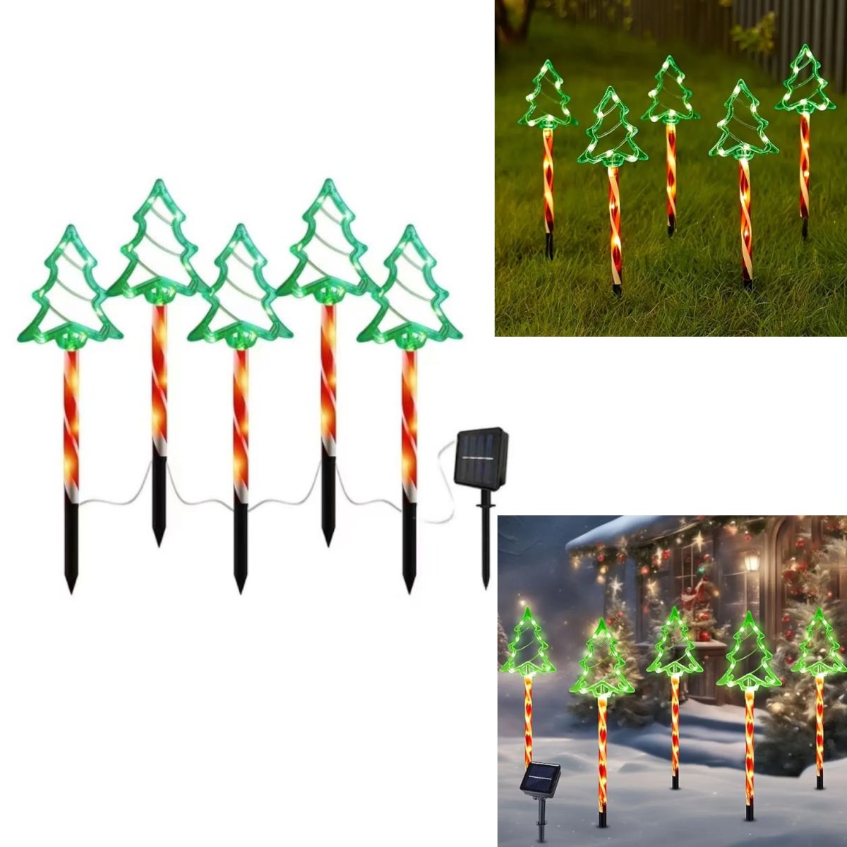 Lampa Solara 5/set Model Pom de Craciun pentru Alei Engros