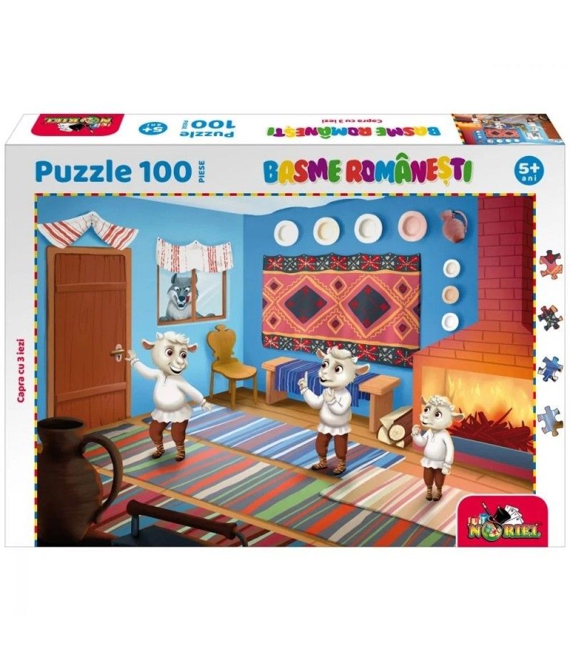Puzzle Engros 100 piese, noriel basme romanesti, capra cu trei iezi