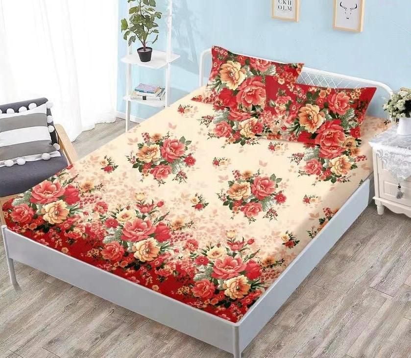 OFERTA Lenjerii cu Elastic En-Gros, Serie 5 Bucati Diferite, Material Bumbac tip Finet, 3 Piese, Cearceaf de Pat 180x200cm, cu 2 Fete de Perna 50x70cm Incluse