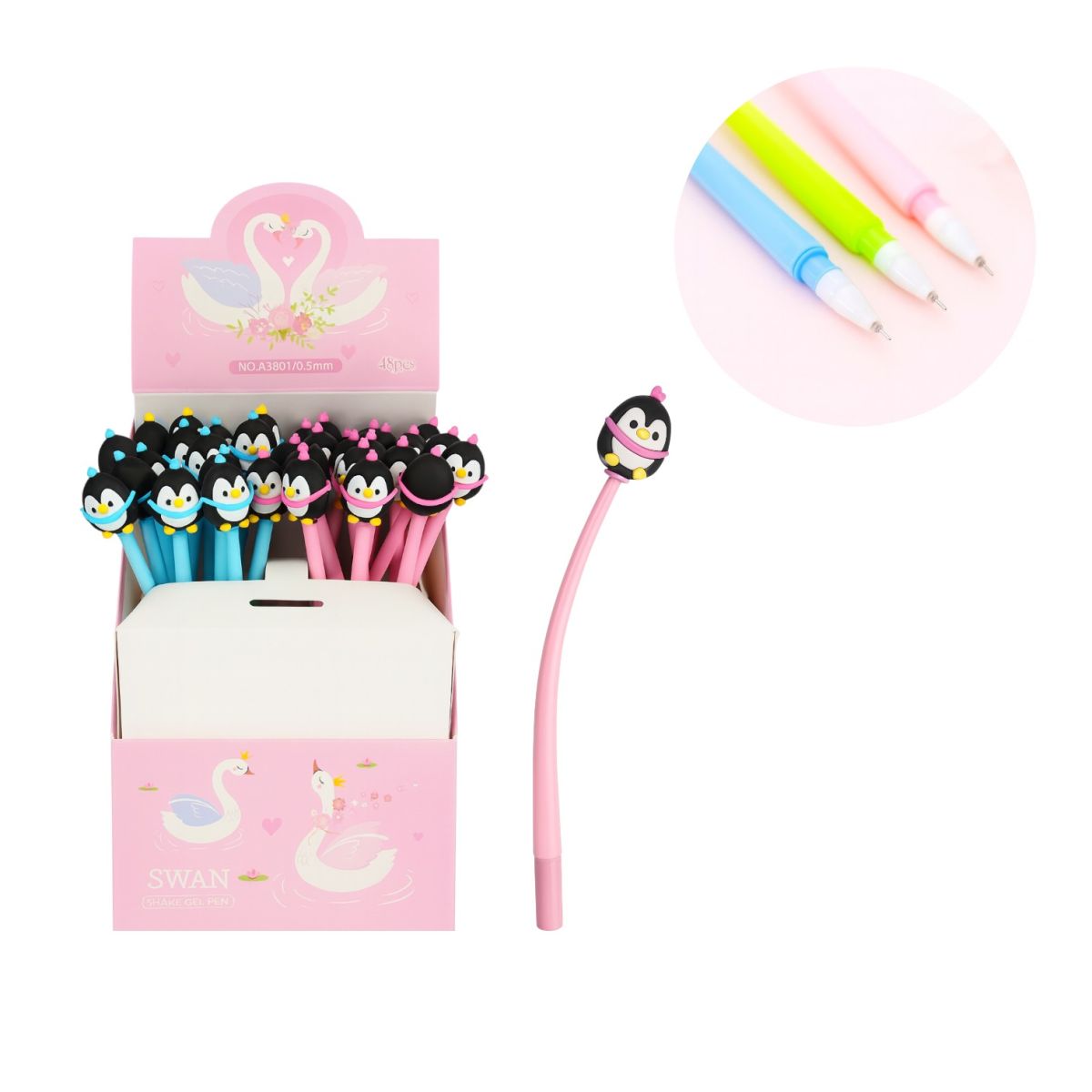 Pix Figurina Pinguin 48/set cu Cerneala Albastra 22cm Engros