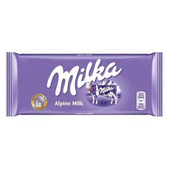 Ciocolata cu lapte alpin Milka, 90 g Engros