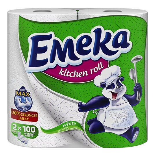 Set 2 Prosoape hartie Emeka, 3 straturi, 100 foi (White) Engros