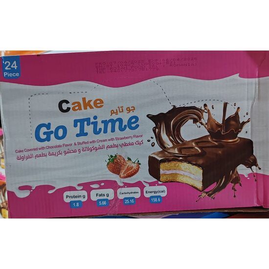 Prajitura cu umplutura de capsuni si glazura Cake Go time 40g Engros