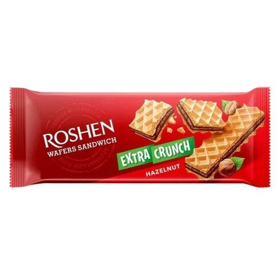 Napolitane sandwich cu crema de alune Roshen Wafers Sandwich Crunch, 142g Engros