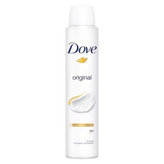 Antiperspirant spray, 0% Alcool, Original, Dove, 200 ml Engros