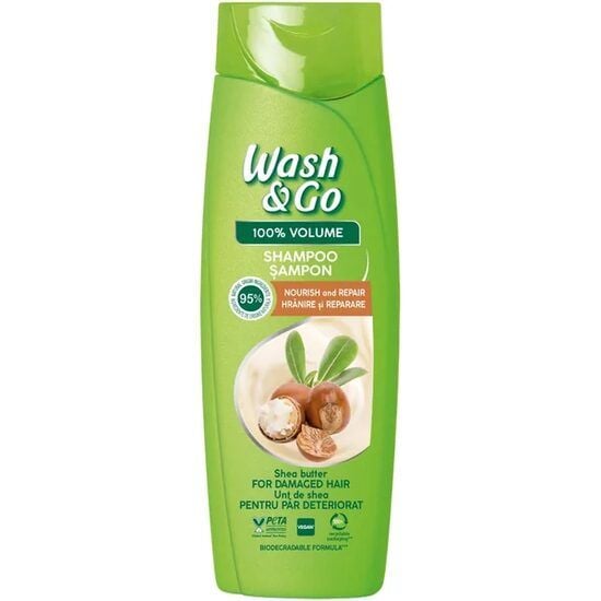 Sampon Wash&Go cu unt de shea pentru par deteriorat, 360 ml Engros