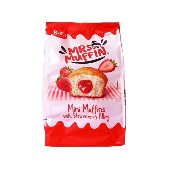 Mini briose umplute cu gem de capsuni Mrs. Muffin, 200g Engros
