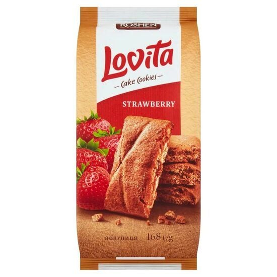 Fursecuri Roshen Lovita cu umplutura de capsuni 168 g Engros