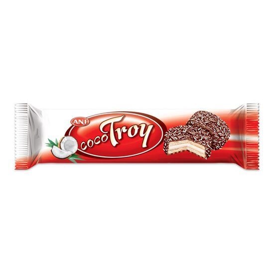Biscuiti marshmallow crema glazura de cacao si ciocolata Coco Troy 50 g Engros