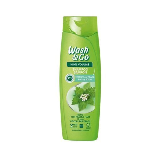 Sampon Wash&Go cu extract de urzica, pentru par cu tendinte de rupere, 360 ml Engros