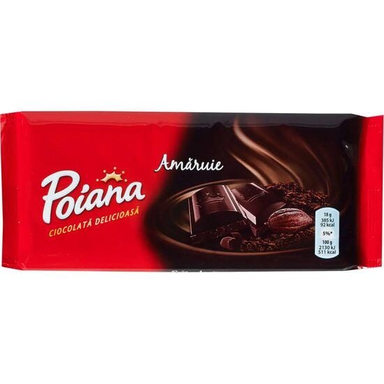 Ciocolata amaruie 65% cacao Poiana 80g Engros