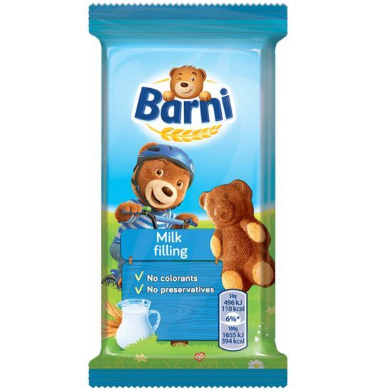Prajitura pandispan Barni cu crema de lapte, 30g Engros