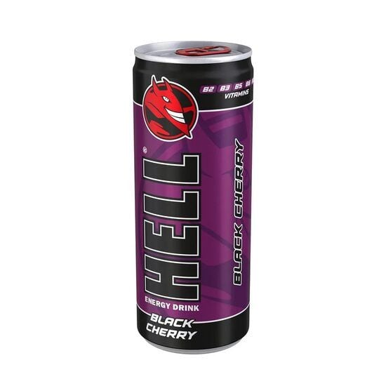 Bautura energizanta Hell Black Cherry, doza, 250ml, SGR Engros