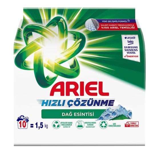 Detergent Ariel Mountain Breeze 1.5 kg, 10 spalari Engros