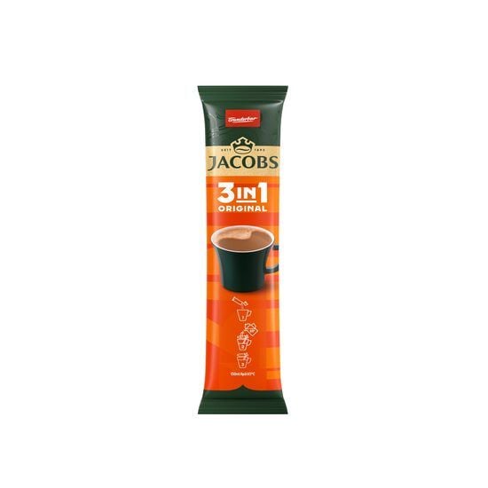 Cafea instant plic, Jacobs 3 in 1 Original, 12.6 g Engros