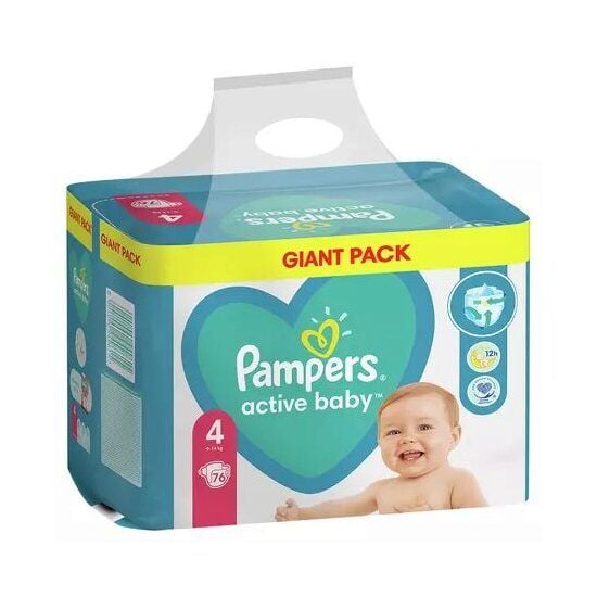 Scutece Active Baby, Nr. 4, 9-14 kg, 76 buc, Pampers Engros