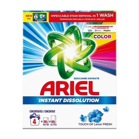 Detergent pudra automat Ariel Touch of Lenor Fresh Color, 300 g, 4 spalari Engros