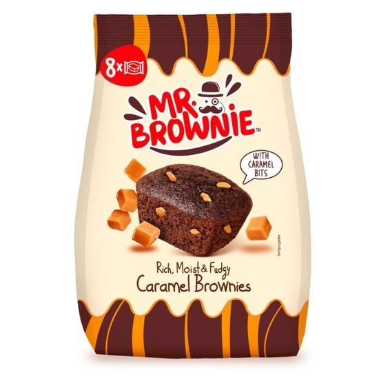 Prajitura cu bucati de caramel Mr Brownie, 200g Engros